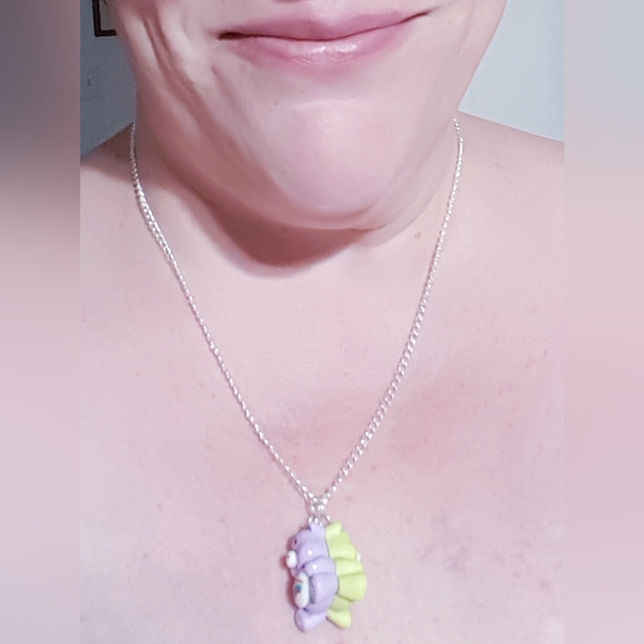 Double the Luck Necklace Handmade Jewelry 2 in 1 Rainbow Clover Bear NEW - Picture 2 of 16